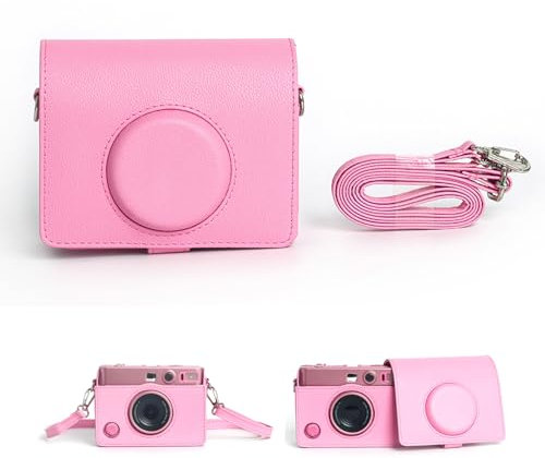 Pidynx Camera Case for Instax Mini EVO – PU Leather Camera Bag, Digital Photography Accessory, Portable Shockproof Protective Cover (Blossom Pink), mini41 Brown, Retro