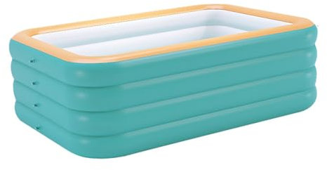 Blissbuilt Piscina Hinchable Familiar Rectangular 4 Capas Reforzadas (Tamaño: 318 * 180 * 65 cm) - PVC Ecológico,Estructura Segura,Fácil Montaje y Plegable para Jardín,Exterior,Niños y Adultos