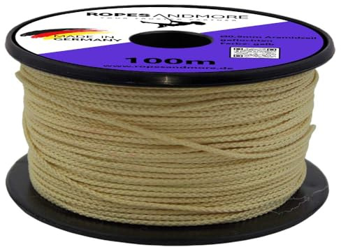 Aramidseil Kevlarschnur Aramid Seil Ø0,18-1mm geflochten 100m Made in DE (Ø0,9mm - 100m)