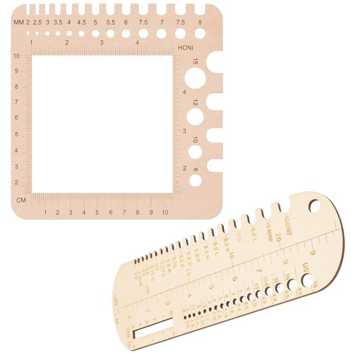 2 Stück Strickzubehör, Stricknadeln Für Socken, Stricken Zubehör, Maschenmarkierer Stricken, Stricknadeln Holz, Maschenmarkierer, 2 Holz Stricknadelmesser Für Handarbeit