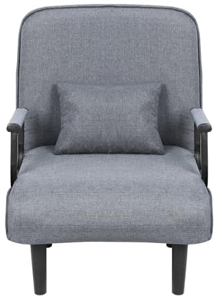 Fiauli 3 in 1 Schlafsofa, Reißverschluss Abdeckung Sessel Bett, Convertible Schlafsofa mit Verstellbarer Rückenlehne, ausklappbarer Stuhl Bett für Wohnung, Schlafzimmer, Büro (Grau)