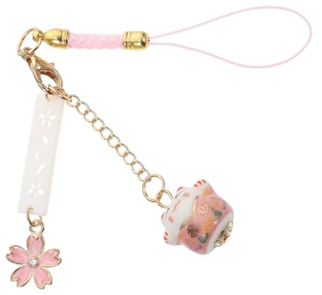 ULDIGI Handykette mit Glückskatzen Motiv Zartes Smartphone Lanyard in Rosa Langlebiger Handy Anhänger und Modische Hängedekoration für Handys und Taschen