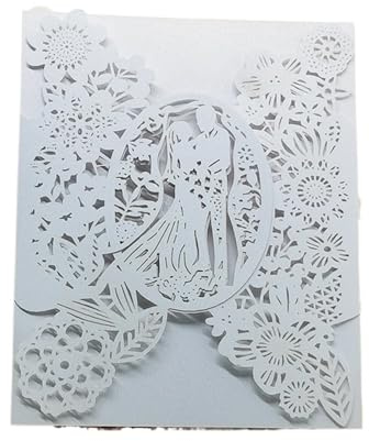 Wedding Invitation Cards, Personalised Wedding Invitation Name Cards Multicolor Multiple Sizes(White Cover,12x18cm)