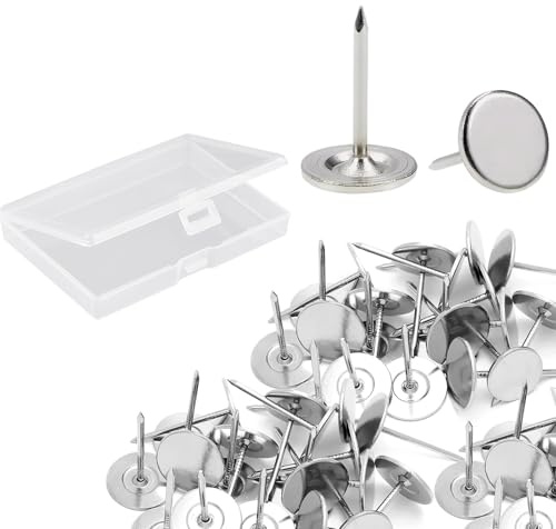 Teouuas 150 Stück Polsternägel, Polster Reißzwecken (Silber) | Möbel Nägel Vintage, Bring Eine Leere Schachtel mit, für Tafel Weltkarte Korktafel Wand Sofa Kopfteile Möbelnägel