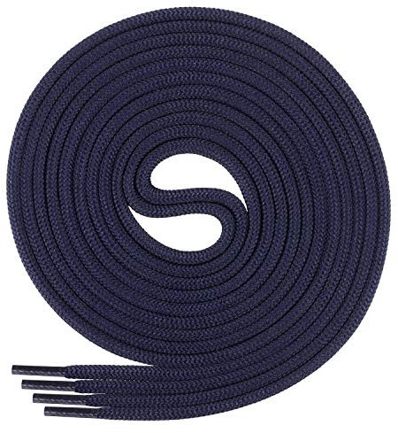DI FICCHIANO Cordones redondos para calzado de negocios y de cuero cordones versátiles 3 mm de diámetro longitud 60 130 cm 25 colores de poliéster Unisex azul oscuro 80 cm