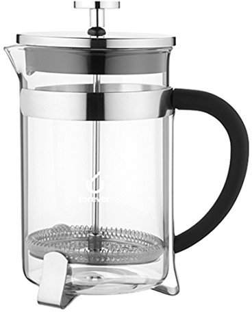 Infusiera con Filtro di French Press, 800 ml per Caffè & Tè, Caffettiera Francese, Caffettiera a Pressione, Caffettiera a Pistone, Contenitore in Vetro Borosilicato, Resistente al Calore