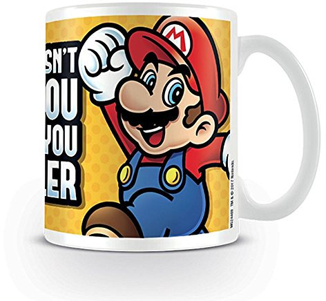 Nintendo Super Mario Tasse What Doesn't Kill You Makes You Smaller - weiß, Bedruckt, aus Keramik, Fassungsvermögen ca. 320 ml.