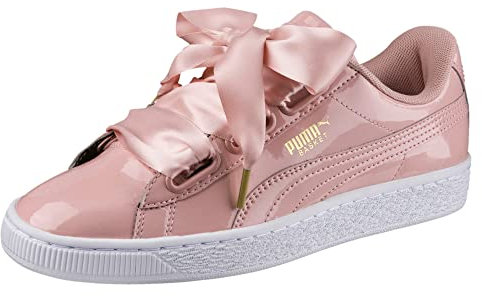 Puma Damen Basket Heart Patent Low-top Sneaker, Beige (Peach Beige), 37 EU