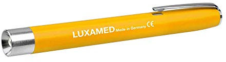 Luxamed Diagnostikleuchte mit Glühlampe Pupillenlampe Pupillenleuchte gelb 2,2 Volt inkl. 2 AAA Batterien