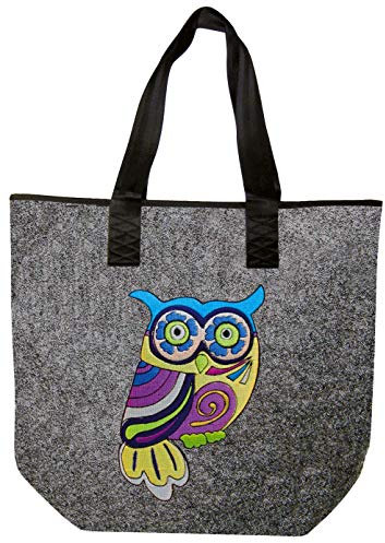 Fan-O-Menal Filztasche mit Einstickung - EULE Owl - Tasche Shopper Umhängetasche Bag - 26130