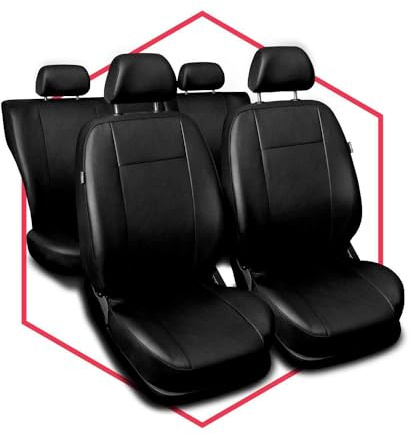 Saferide Autositzbezüge universal Auto Sitzbezüge kompatibel mit Hyundai i20 Kunstleder Autoschonbezüge Schwarz Sitzauflage Vorne und Hinten