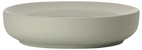 Zone Denmark Ume Seifenschale, Seifenhalter, Seifenablage fürs Waschbecken, Steinzeug mit Soft Touch-Beschichtung, Durchm. 12 cm, Eucalyptus