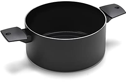 Moneta Recy Casseruola 2 Manici 24 cm Ricicla 64 Lattine, Net Induction, Nero, Corpo Alluminio 100% Riciclato