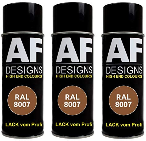 Alex Flittner Designs Bombe aérosol RAL8007 marron cerf mat, mat | Lot de 3 bombes aérosols RAL de 400 ml par bombe