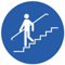 10 pièces Autocollant Utilisez des rampes d'escalier Ø 9,5 cm Panneaux obligatoires d'avertissement avec protection UV pour l'extérieur à l'intérieu