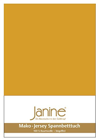 Janine Spannbetttuch 5007 Mako Jersey 180/200 bis 200/200 cm honiggold Fb. 73