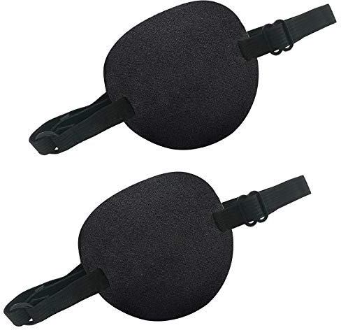 THSIREE 2 Eye Patch Set, Medical Eye Patch Comfortable Pirate Eye Patch with Adjustable Buckle to Treat Lazy Eye Amblyopia Strabismus for Adults and Kids