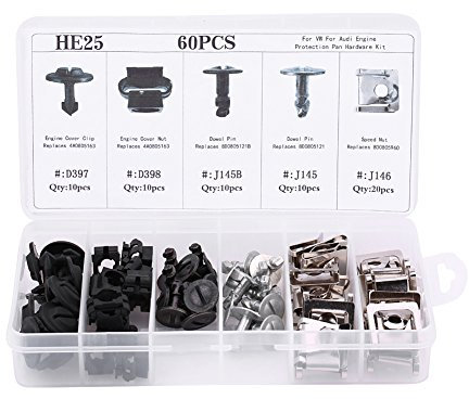 Unterboden Schrauben, Akozon 60 stücke Undertray Abdeckung Bottom Shield Befestigungsclip Motor Undertray Trim Clips Kühlerabdeckung Clips 5 Arten