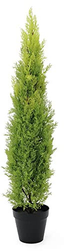 EUROPALMS Zypresse, Leyland, Kunstpflanze, 120cm | Zypresse in moderner Form, in natürlicher Optik