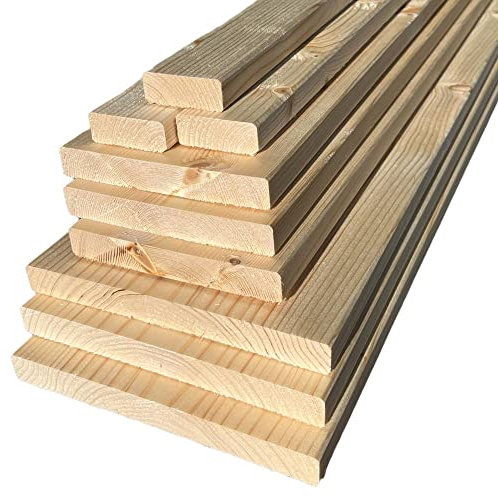 BaustoffhandelShop Glattkantbretter Glantkantprofil Holzbrett Fichte Sichtqualität Holzbalken Konstruktionsholz Vollholz (18x45mm ca.195cm)