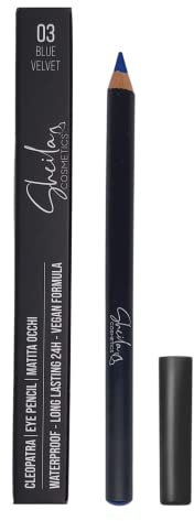 Sheila Cosmetics Cleopatra, Matita Occhi Waterproof, Texture Morbida e Sfumabile, Lunga Durata 24h, Oftalmologicamente Testata, 100% Made in Italy (03 Blue Velvet)