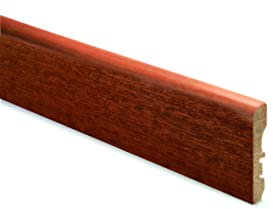 CONF. 10 PZ BATTISCOPA IMPIALLACCIATO PASSAFILO 13X70X2250MM VARIE FINITURE (NOCE SCURO)
