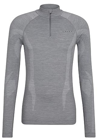 FALKE Herren Wool-Tech High Zip Neck Funktionsshirt Langarm atmungsaktiv klimaregulierend nachhaltige Wolle Funktionsmaterial kalte bis sehr kalte Temperatur Funktionsunterwäsche 1 Stück | aus Merinowolle für kalte bis sehr kalte Temperaturen