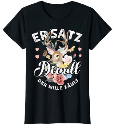 Lustiges Trachtenshirts Damen & Mädchen Dirndl Trachtenshirt Damen Dirndl T-Shirt Passend für Oktoberfest T-Shirt, Schwarz, Kurzarm