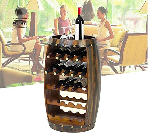 Artiz Estanteria De Madera para Vino, Botellero De Vino Botellero De Sobremesa Estante De Vino Estante Rústico para Vino para Vinoteca Y Decoración del Hogar (Color : marrón, Tamaño : 43x38x80cm)