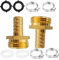AOPANDA Garden Hose Adapter1/2 Barb x 3/4 Male GHT Thread Solid Brass Water Hose End Repair Connector, Includes Stainless Steel Clamps and gaskets.