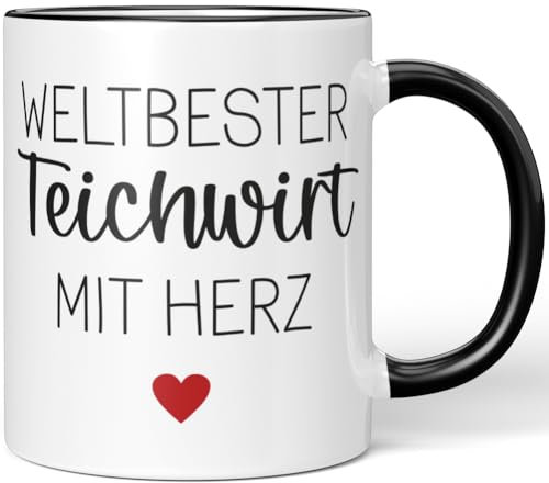 JUNIWORDS Tasse, Weltbester Teichwirt, Schwarz (6701168)