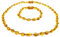 Halskette und Armband aus natürlichem baltischem Bernstein – Geschenk-Set – Bernstein-Halskette 33 cm Bernstein-Armband 14 cm, Amber, Bernstein