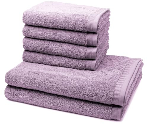 Möve - Superwuschel - 4 X Handtuch 2 X Duschtuch - im Set - Baumwolle (6er Set Lilac)