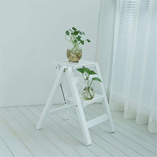 AAMNA Escabeau Pliant échelle Support de Fleurs escabeau en Bois Massif bibliothèque marches échelle Chaise Cuisine Bureau Utilisation Maison Jardin Outil Robuste Max 200 kg