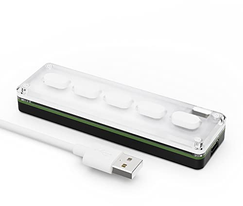 Benutzerdefinierte kabellose Tastatur mit 5 Tasten, Bluetooth-kompatibel, Typ-C, Einhand-Tastatur, DIY-Tastatur, Kopierpaste, für Büro-Gaming (weiß)