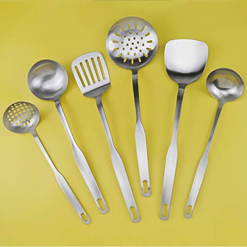Juego de 6 utensilios de cocina de acero inoxidable para difundir la explosión de fuentes de suministro, utensilios de cocina, cuchara sopera, espátula