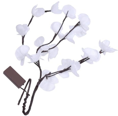 Warmhm Chic Orchideen-licht Led-dekorlampe Für Stilvolle Wohn Und Partydekoration Warme Weiße Beleuchtung Verstellbare Äste Für Innenräume Und Überdachte Außenbereiche