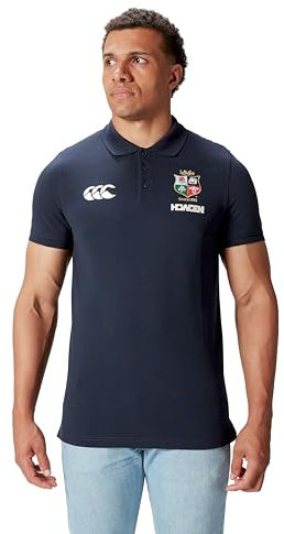 Canterbury Pique Polo Shirt | Cotton Blend | Official British & Irish Lions Licensed Product, Saphir foncé, 3XL Homme