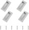 MOROBOR 4PCS Rectangular Concealed Recessed Pulls Handles, Finger Insert Sliding Door Handle with Screws, Stainless Steel Hidden Flush Pulls for Wardrobe Drawer (Brushed Silver/86mm)