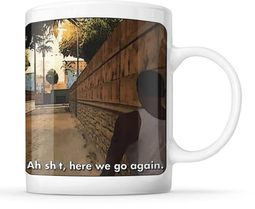 I Love Mugs - Ah Sh*t, Here We Go Again - Grand Theft Video Game, Meme Mug, Ceramic, 11fl.oz.