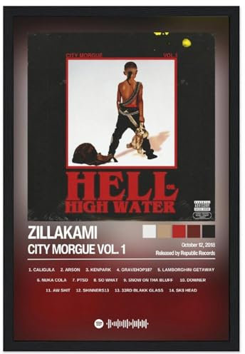 Zillakami Poster City Morgue Vol. 1 Poster, dekoratives Gemälde, Leinwand, Wandposter für Raumdekoration, ästhetische Sportlandschaft, Büro, Raumdekoration, Geschenk, 30 x 45 cm Stil