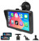 Podofo Kabelloses Carplay & Android Auto Tragbares Autoradio 7-Zoll-IPS-CarPlay-Display-Radio mit AirPlay/Bluetooth-Freisprecheinrichtung/Echtzeit-Navigation/Siri/FM/AUX/TF-Karte + Rückfahrkamera