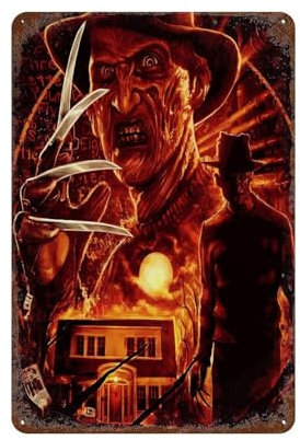 HAMAQAA Nightmare on Elm Street Wanddekoration, Kunst, Metallblechposter, moderne Wohnkultur, Kunst, Metallposter, Hausbar, Laden, Dekorationen, Vintage-Schild, Geschenk, 30 x 20 cm
