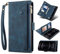 Czhwsm Compatible con Custodia Huawei P smart Z Flip PU Pelle Portafoglio Cover Protettiva Supporto Case+2X Vetro Temperato-Blu