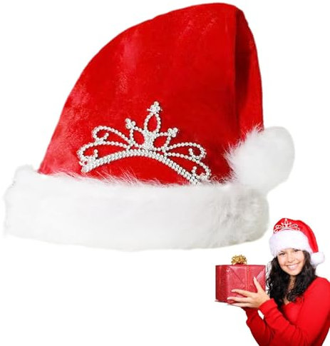 RoadLoo Weihnachtsmützen 1 Stück Weihnachtsmütze Nikolausmütze Plüsch Nikolausmütze Weiche und Bequeme Samt Weihnachtsmützen Rote Santa Mütze Weihnachtsmütze für Weihnachten und Neujahr