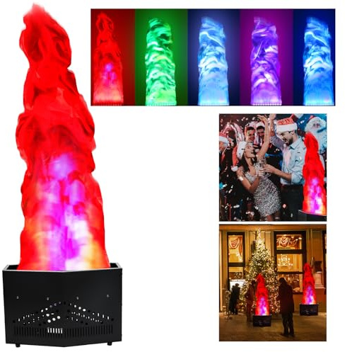 ROOMEDAL 1.5M RGB Fake Fire Flame Light with 36 LED 3 in 1 DMX Creative Artificial Simulated Fire Atmosphere Lamp for Stage DJ Party Lighting Christmas Nightclub Campfire Party Decoration