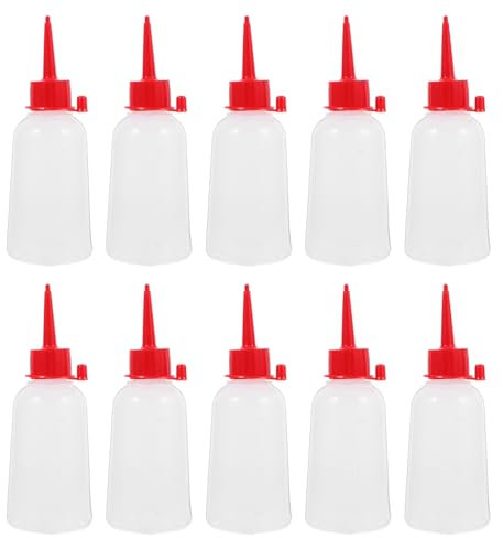 Mikikit 10stücke Präzisions Klebstoffflasche Ldpe Quetschflasche Mit Rotem Verschluss Für Exaktes Auftragen Bei Modellbau Und Selbstgemacht Projekten