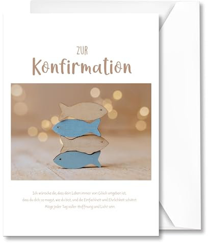 Legezon Konfirmationskarten Karte zur Konfirmation Mädchen & Junge Glückwunschkarte Konfirmation mit Umschlag Dankeskarten Konfirmation