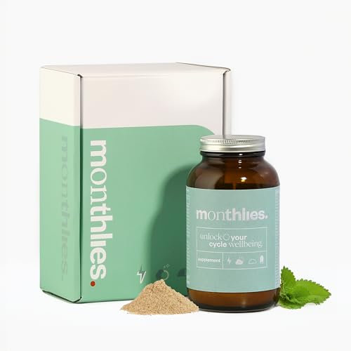 Monthlies Period Pain & PMS Relief Supplement – UK-Made Tropical Flavour, Hormonal Balance & Mood Support for Women with Ginger, Lemon Balm, Flaxseed, Magnesium – 30 Servings – Vegan (Powder)