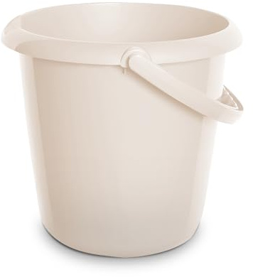 Handy Builders Buckets Heavy Duty Cream Bucket With Handle & Pouring Spot 5L Bath Bucket Flexi for Home Laundry Garden General Purpose